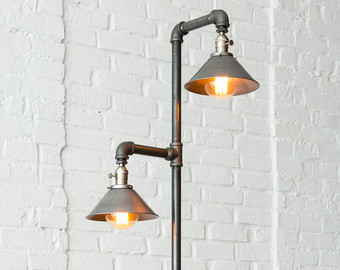 Kazal Díj Rágalom Diy Pipe Lamp, Industrial Pipe Floor Lamp